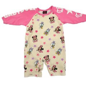 Babydoll Disney Baby Romper Minnie Mouse Daisy Duck Pink Star Print Size 60/3 M